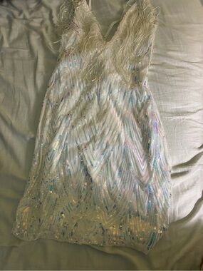 Banjul White Sequin Dress